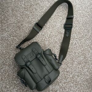 Olive Green Coach Men's Hitch Crossbody Mini Backpack